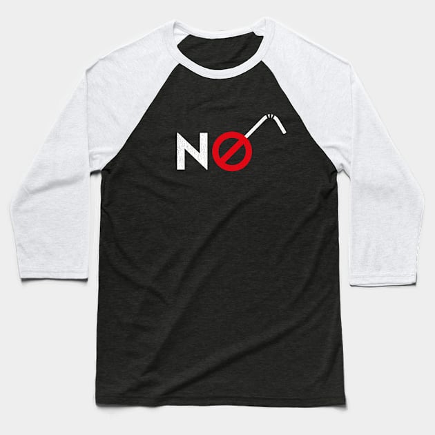 Say No To Plastic Straws - Iconic Symbol Baseball T-Shirt by bangtees